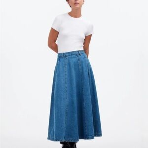 NWT Madewell Denim Circle Midi Skirt Size 30